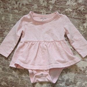 Petit Lem Light Pink Baby Dress Onesie